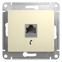 Розетка телефонная без рамки Systeme Electric Glossa 1-м. RJ11 бежевый картинка